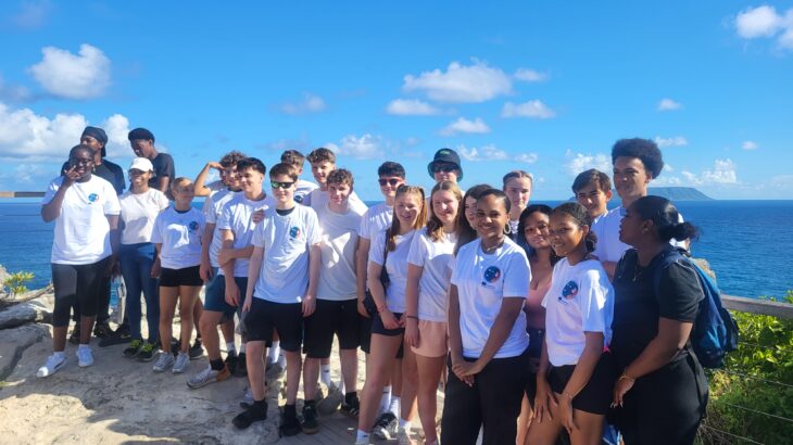 Photo de groupe lors du séjour des correspondants allemands à la Pointe des Châteaux